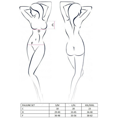 PASSION - WOMEN'S PAULINE 3-PIECE SET SIZE L/XL