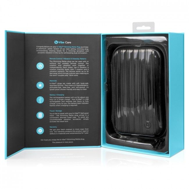 B-VIBE - RIMMING REMOTE CONTROL BUTT PLUG PETITE BLACK