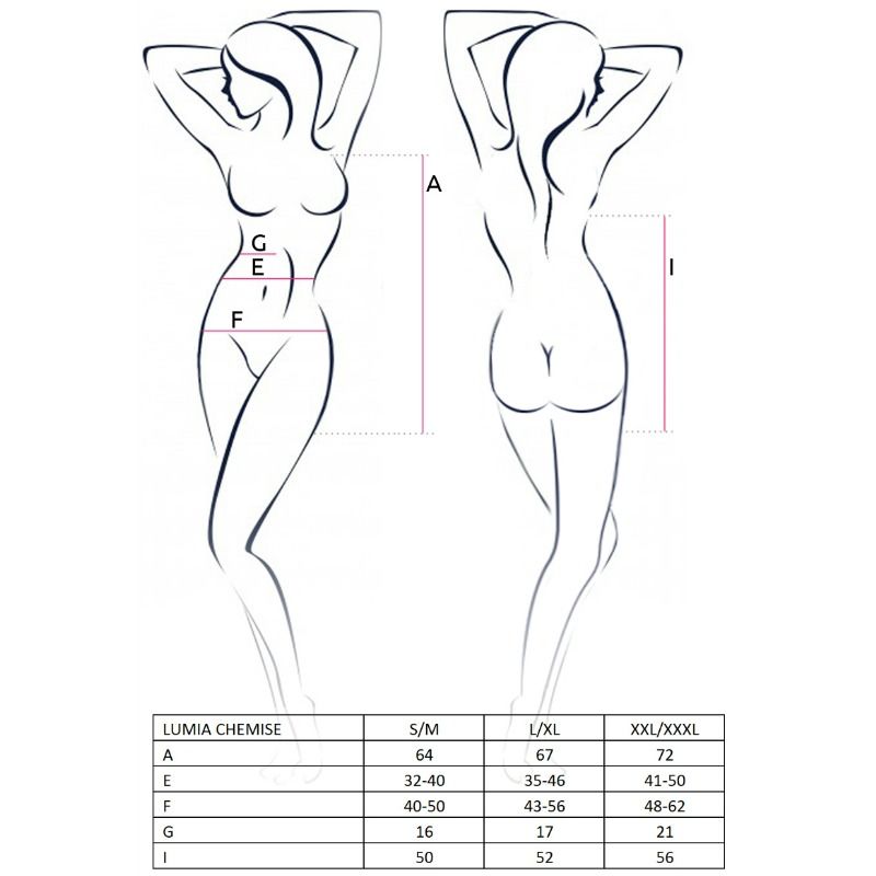 PASSION - WOMAN LUMIA CHEMISE BLACK SIZE L/XL - L/XL / BLACK - 6