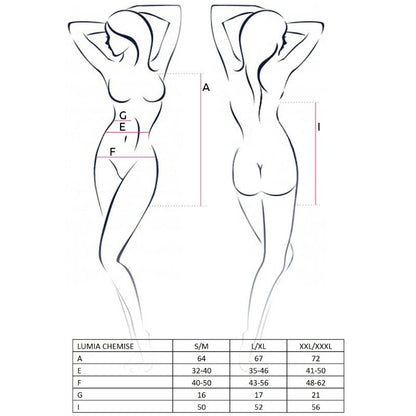 PASSION - WOMAN LUMIA CHEMISE BLACK SIZE L/XL - L/XL / BLACK - 6
