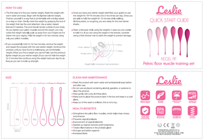 LESLIE - KEGEL FIT PELVIC MUSCLE TRAINING SET 6 WEIGHTS - 14