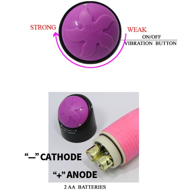 BAILE - COLORFUL SEX REALISTIC VIBRATOR PINK 23 CM - 6