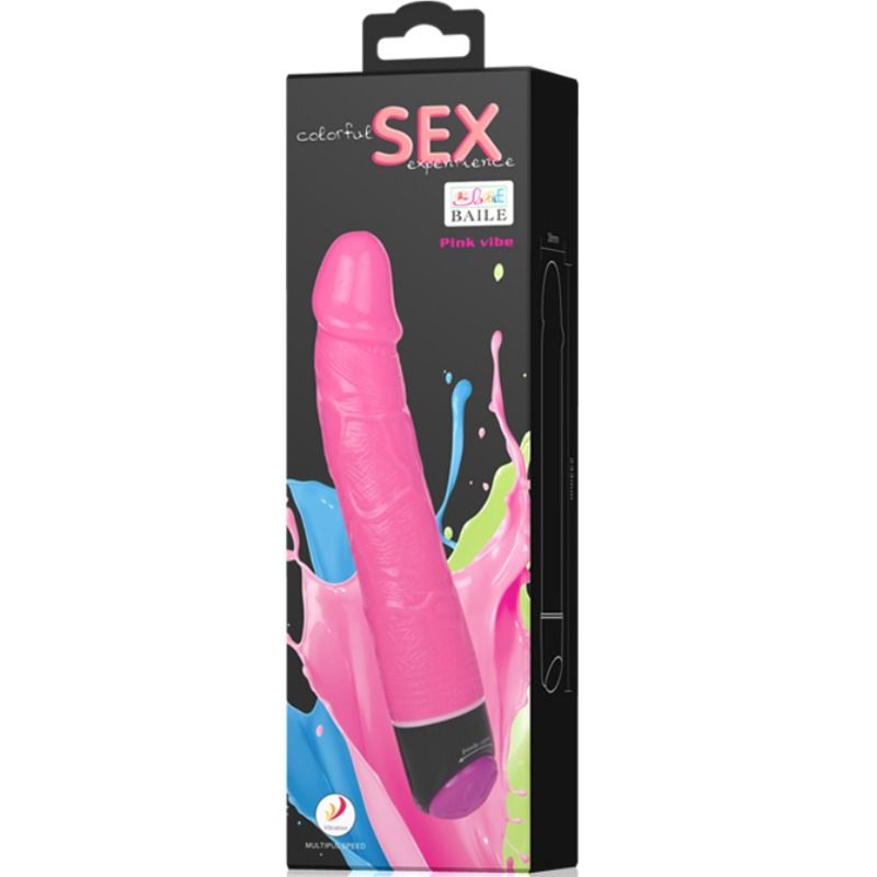 BAILE - COLORFUL SEX REALISTIC VIBRATOR PINK 23 CM - 7