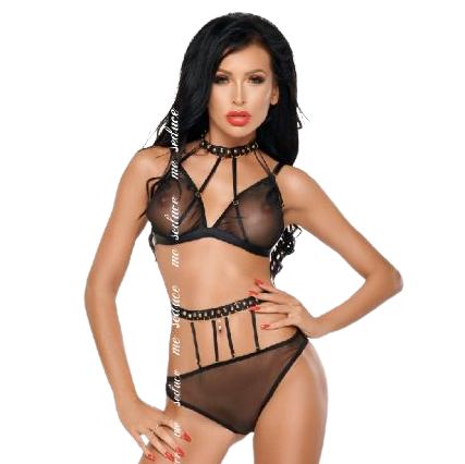 ME-SEDUCE - DOTTY SET TWO PIECES BLACK L/XL - S/M - 1