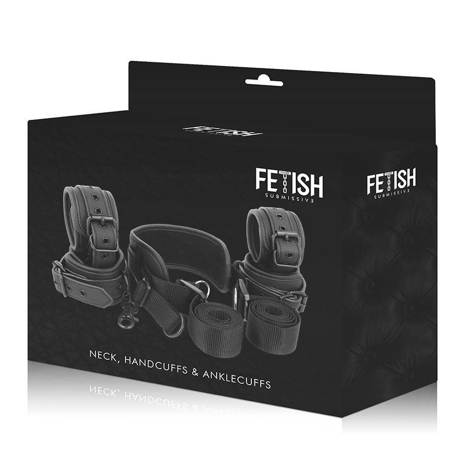 FETISH SUBMISSIVE - MASTER POSITION WITH 4 NOPRENE-LINED HANDCUFFS - 2
