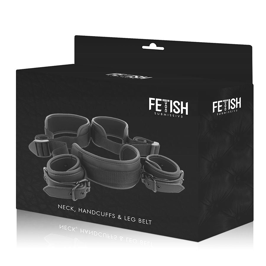 FETISH SUBMISSIVE - OPEN LEGS POSITION WITH NOPRENE LINING HANDCUFFS - 1