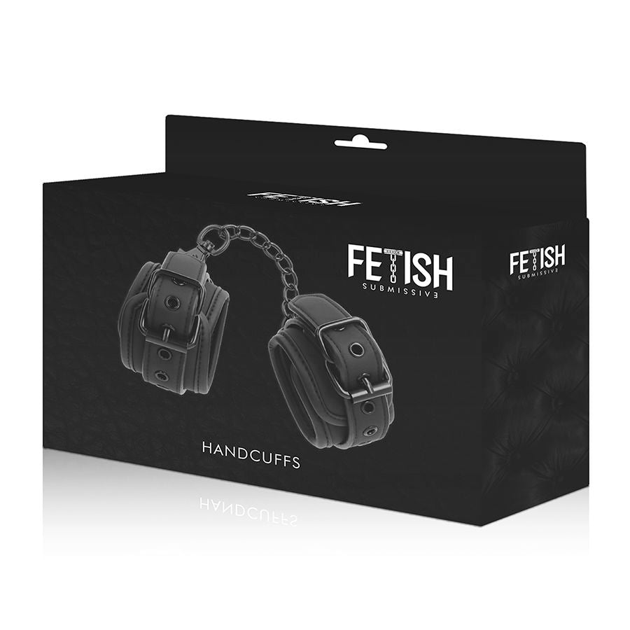 FETISH SUBMISSIVE - VEGAN LEATHER HANDCUFFS WITH NOPRENE LINING - 9