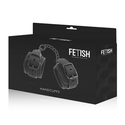 FETISH SUBMISSIVE - VEGAN LEATHER HANDCUFFS WITH NOPRENE LINING - 9