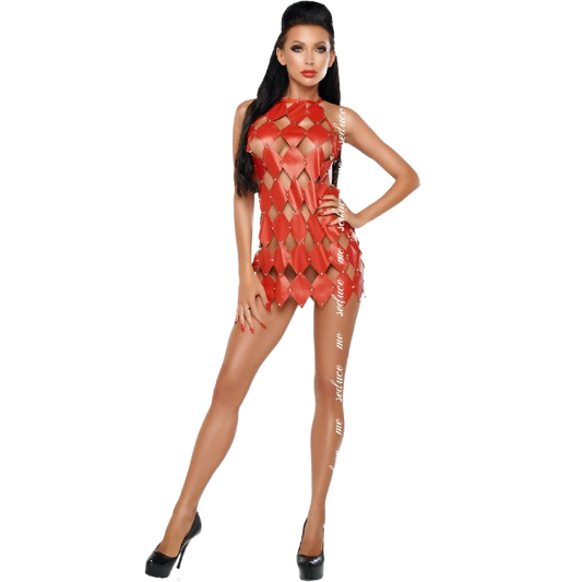 ME-SEDUCE - GWEN DRESS BARE BACK RED L/XL - S/M - 1