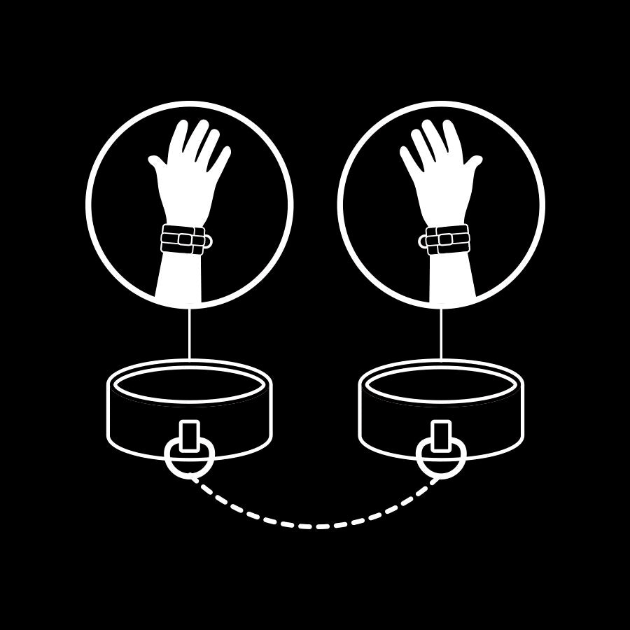 FETISH SUBMISSIVE - VEGAN LEATHER HANDCUFFS WITH NOPRENE LINING - 8