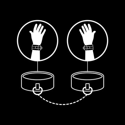 FETISH SUBMISSIVE - VEGAN LEATHER HANDCUFFS WITH NOPRENE LINING - 8