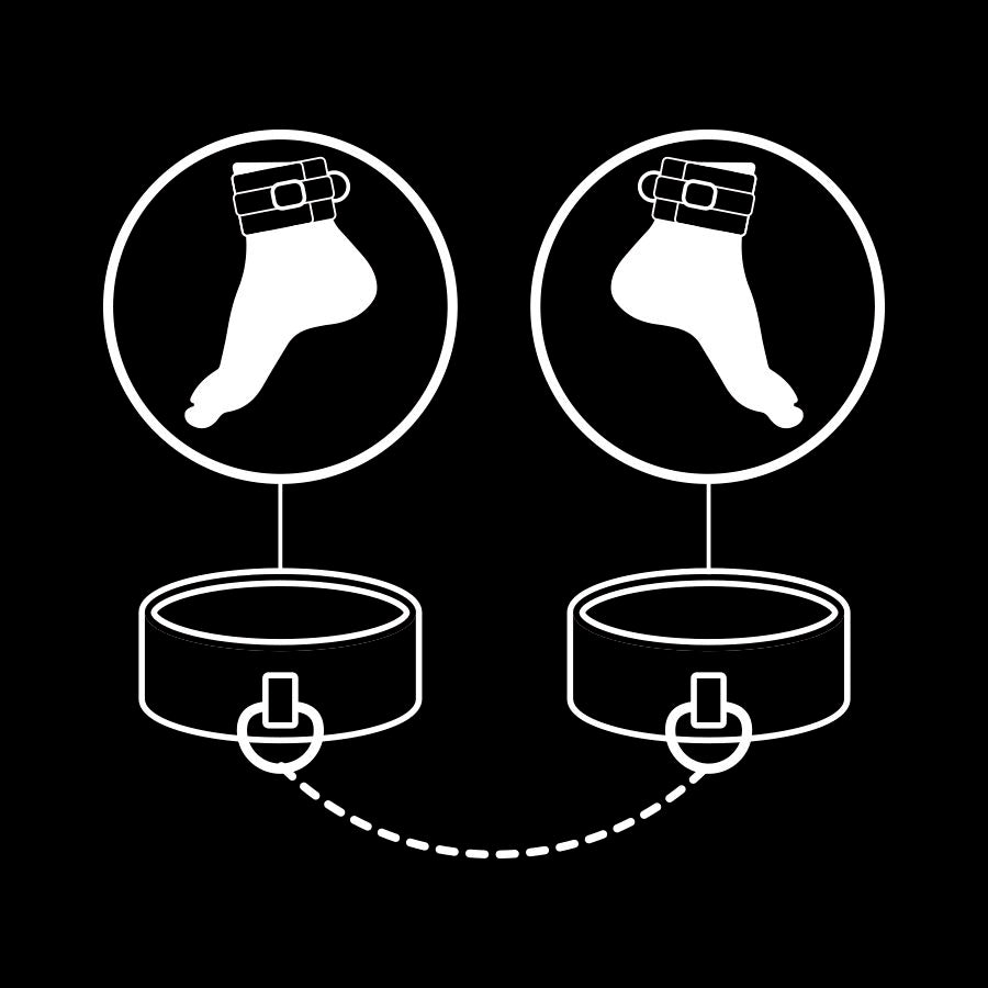 FETISH SUBMISSIVE - VEGAN LEATHER ANKLE CUFFS WITH NOPRENE LINING - 5