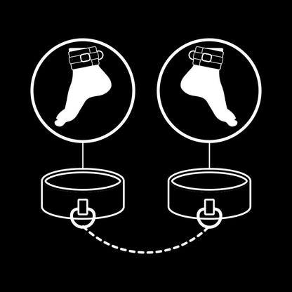 FETISH SUBMISSIVE - VEGAN LEATHER ANKLE CUFFS WITH NOPRENE LINING - 5
