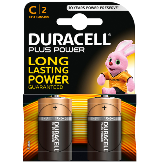 DURACELL - PLUS POWER BATTERY C LR14 2 UNITS - 1