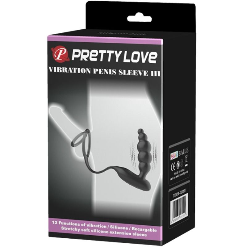 PRETTY LOVE - PENIS RINGS WITH VIBRATOR PLUG - 10
