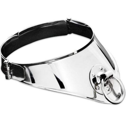 METAL HARD - RESTRAINT COLLAR WITH RING AND PADLOCK 12.5 CM - 1
