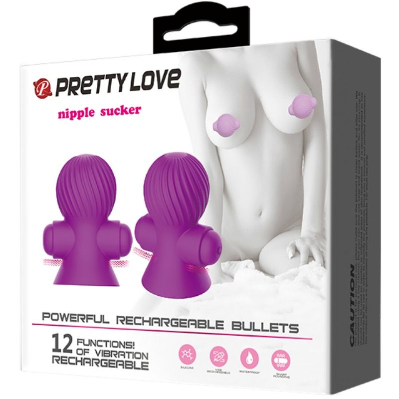PRETTY LOVE - NIPPLE STIMULATOR 12 VIBRATION MODES LILAC