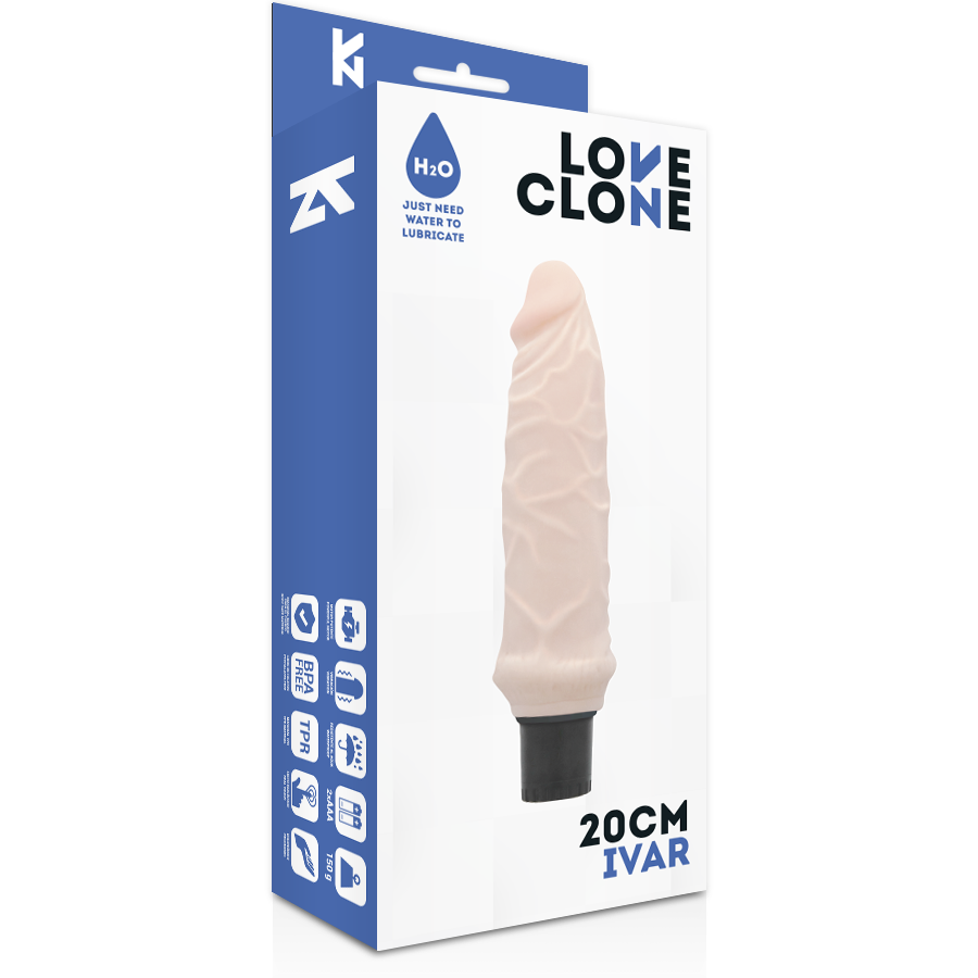 LOVECLONE - IVAR SELF-LUBRICATING VIBRATOR 20 CM -O- 3.7 CM