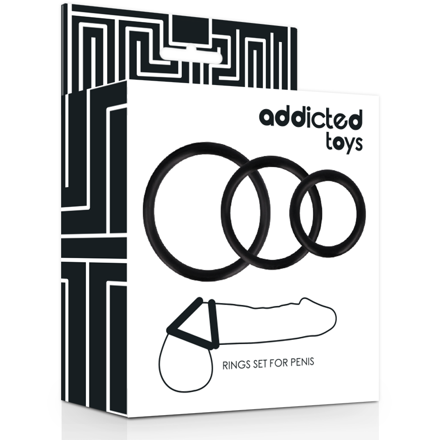 ADDICTED TOYS - RINGS SET FOR PENIS BLACK - 2