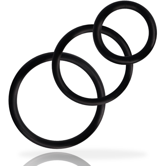 ADDICTED TOYS - RINGS SET FOR PENIS BLACK - 1