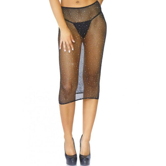 LEG AVENUE - CRYSTALIZED FISHNET MULTIDRESS BLACK O.S - 1