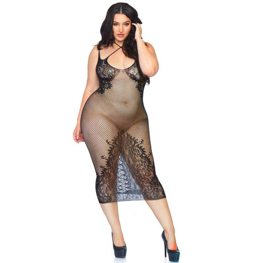 LEG AVENUE - DUAL STRAP HALTER DRESS 1X-2X - 1