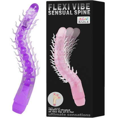 BAILE - FLEXI VIBE SENSUAL SPINE BENDABLE VIBRATING DILDO LILAC 23.5 CM - 3
