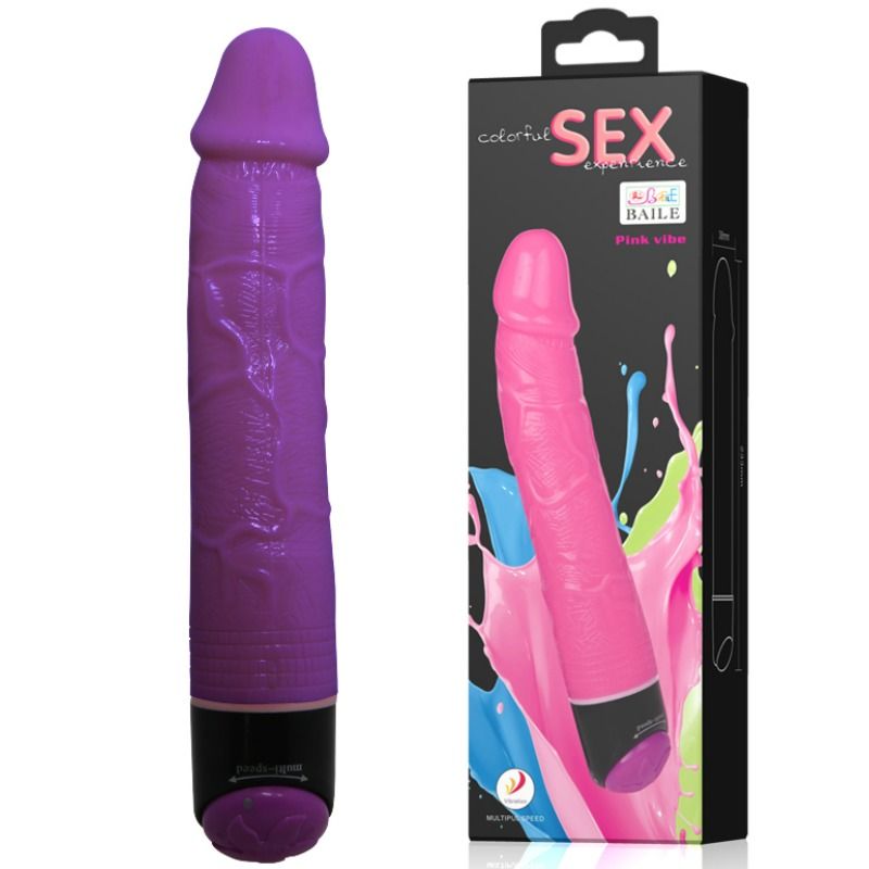 BAILE - COLORFUL SEX LILAC REALISTIC VIBRATOR 23 CM - 2