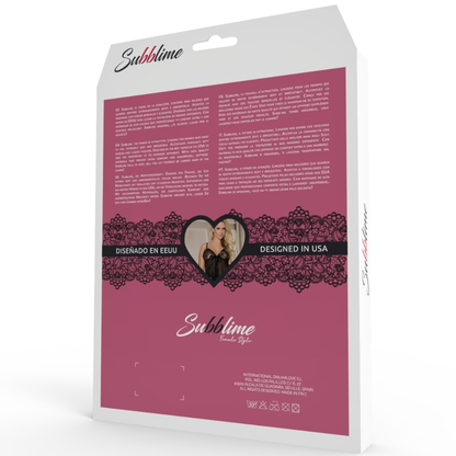 SUBBLIME - CHEMISE GARTER WITH PINK BOWS L / XL