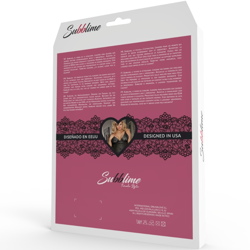 SUBBLIME - QUEEN PLUS TEDDY AND BLINDFOLD BLACK - 2