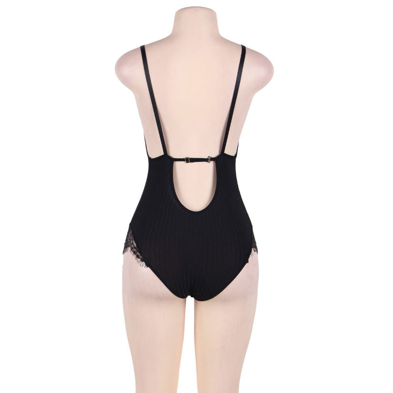 SUBBLIME - QUEEN PLUS TEDDY WITH CLEARS AND FRINGES BLACK - 1