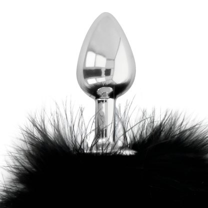 DARKNESS - EXTRA ANAL BUTTPLUG WITH TAIL BLACK 7 CM - 1