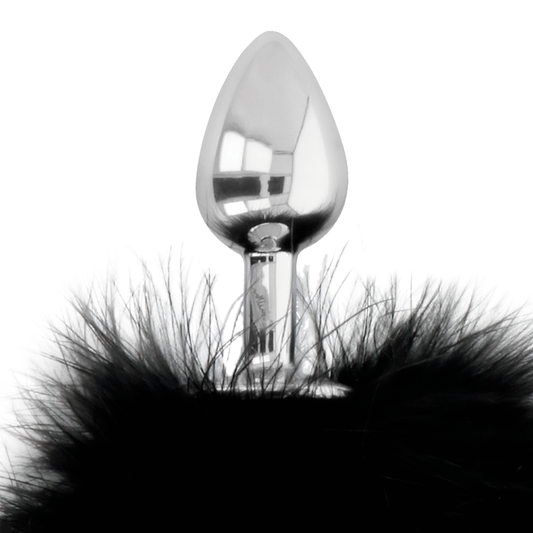 DARKNESS - EXTRA ANAL BUTTPLUG WITH TAIL BLACK 7 CM - 1