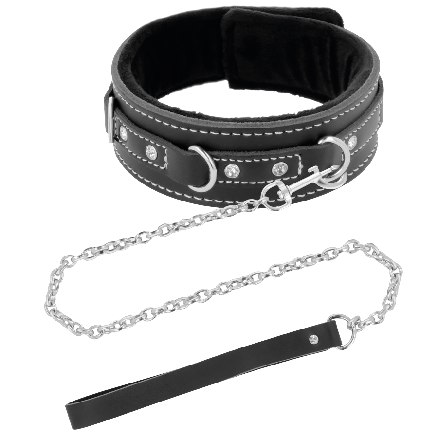DARKNESS - HIGH QUALITY LEATHER NECKLACE WITH LEASH - 5