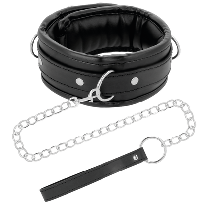 DARKNESS - SOFT LEATHER NECKLACE WITH CHAIN - 1