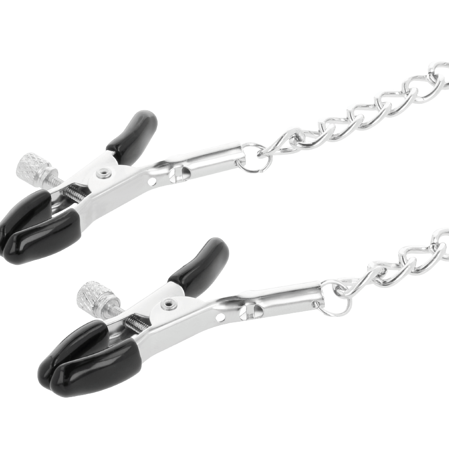 DARKNESS - COLLAR WITH NIPPLE CLAMPS BLACK - 1