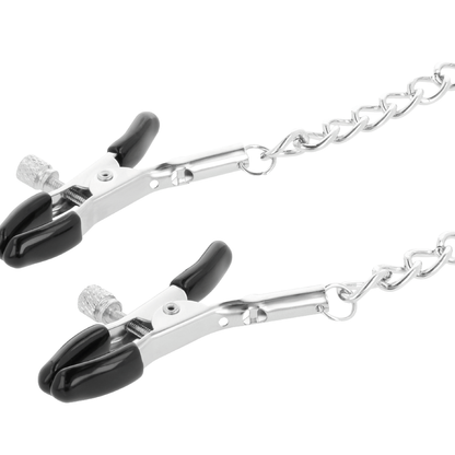 DARKNESS - COLLAR WITH NIPPLE CLAMPS BLACK - 1
