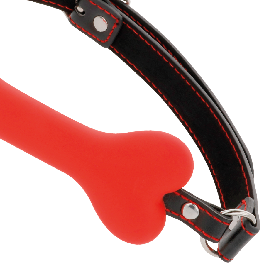 DARKNESS - RED BONE SILICONE GAG - 3