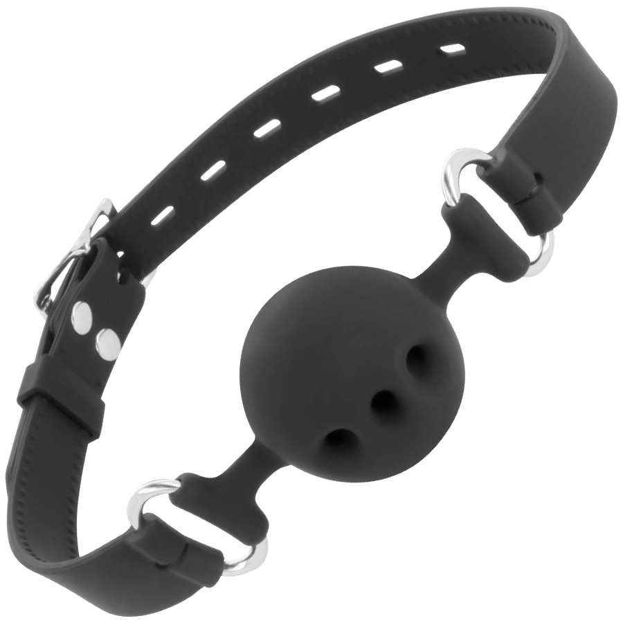 DARKNESS - BLACK BREATHABLE SILICONE GAG - 5