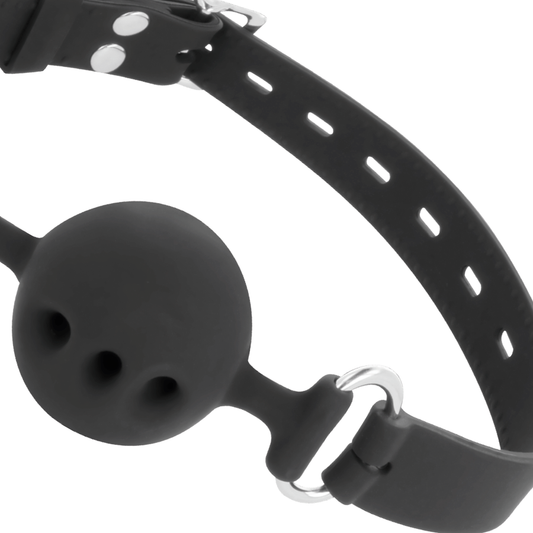 DARKNESS - BLACK BREATHABLE SILICONE GAG - 1