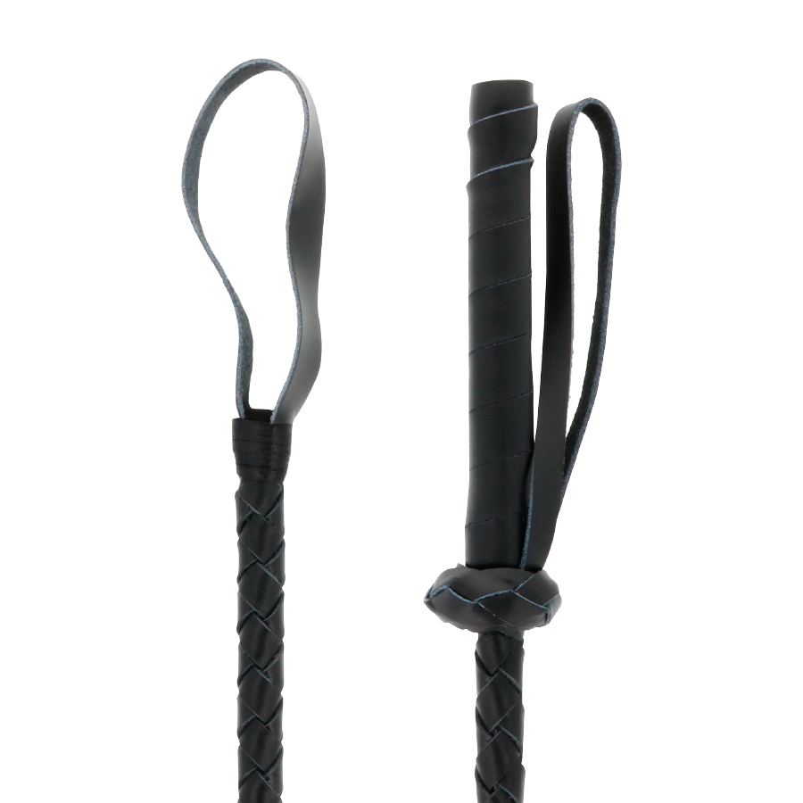 DARKNESS - LEATHER FETISH BDSM WHIP 60CM - 2