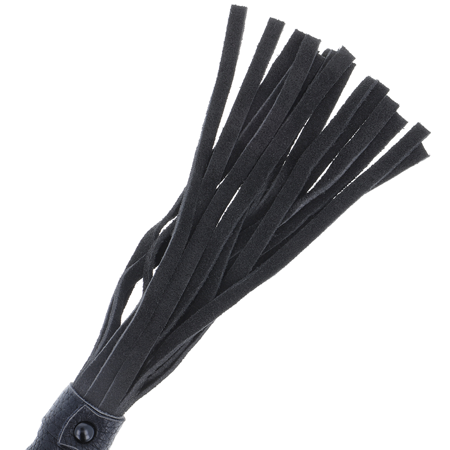 DARKNESS - BLACK BONDAGE WHIP WITH LEATHER HANDLE - 3