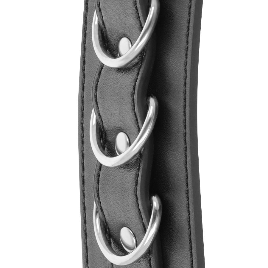 DARKNESS - BLACK ADJUSTABLE LEATHER ANKLE HANDCUFFS - 7