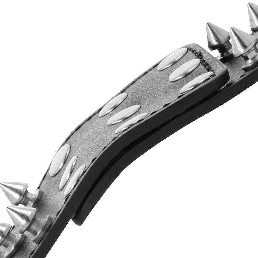 DARKNESS - SKULLS AND BONES BLACK SPIKED HANDCUFFS - 6