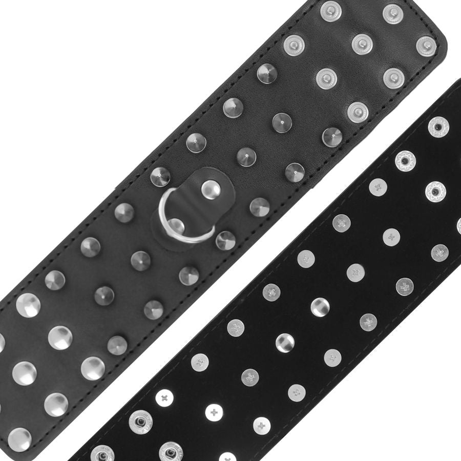 DARKNESS - SKULLS AND BONES BLACK SPIKED HANDCUFFS - 5