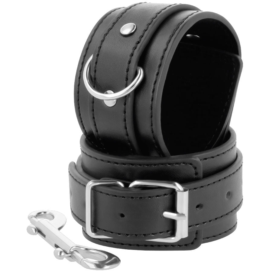DARKNESS - BLACK ADJUSTABLE HANDCUFFS WITH DOUBLE REINFORCEMENT TAPE - 3