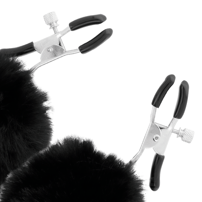 DARKNESS - NIPPLE CLAMPS WITH POM POMS 1 - 2