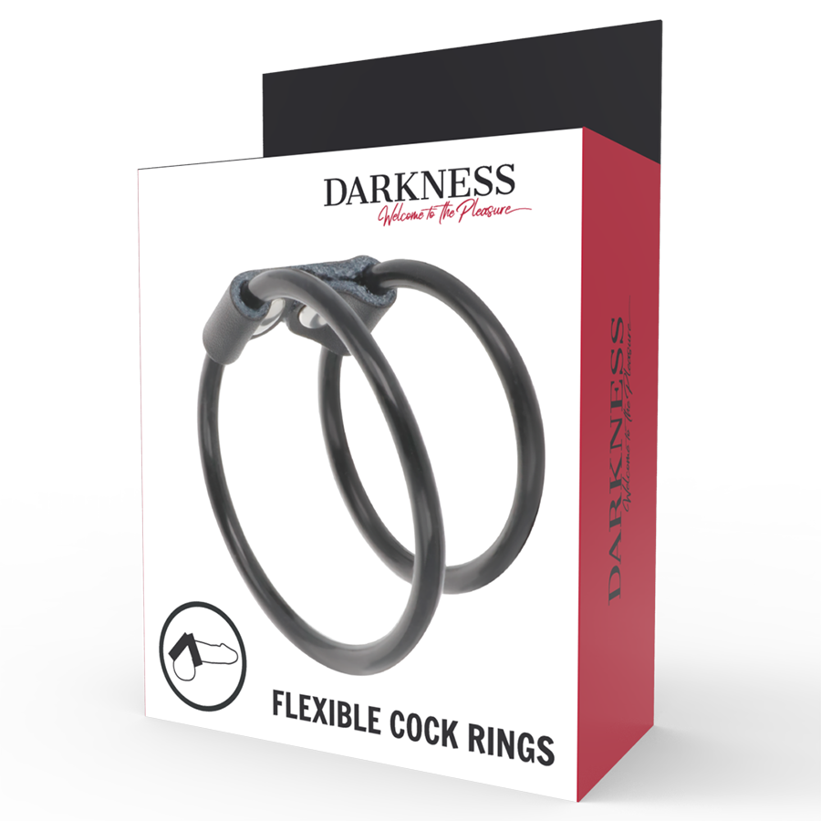 DARKNESS - DOUBLE FLEXIBLE PENIS RING - 4