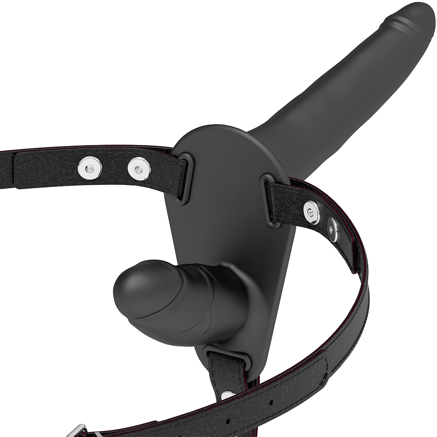 FETISH SUBMISSIVE HARNESS - BLACK DOUBLE PENETRATION - 5