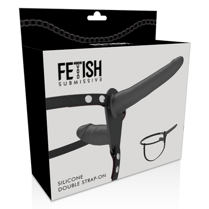 FETISH SUBMISSIVE HARNESS - BLACK DOUBLE PENETRATION - 3
